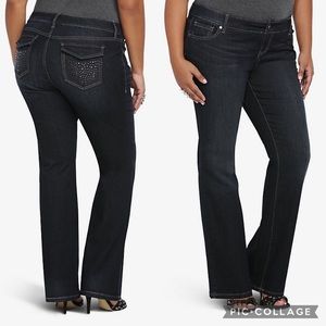 torrid size 16R Bootcut Jean with Studded pockets